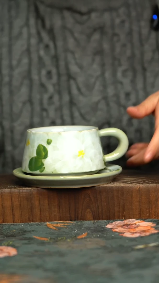 杯釉下彩手工手绘同款陶器