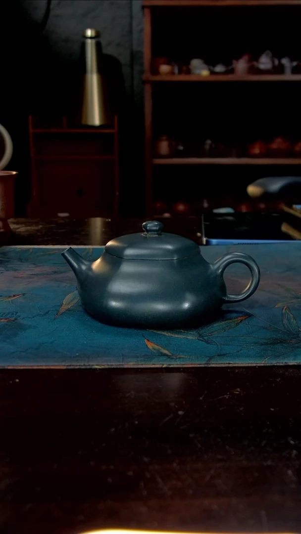 茶壶紫砂民国绿泥六方静乐