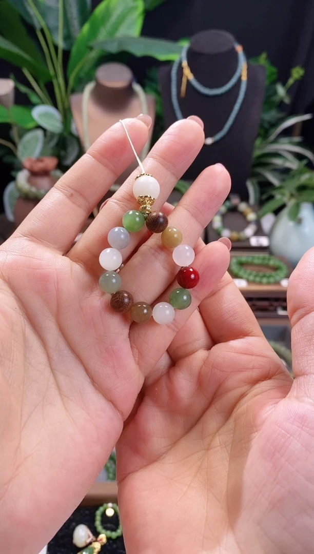 【闪购商品】和田玉挂件未镶嵌8m多宝手机链