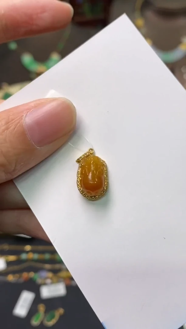 【闪购商品】翡翠颈饰18K金镶嵌净货14035