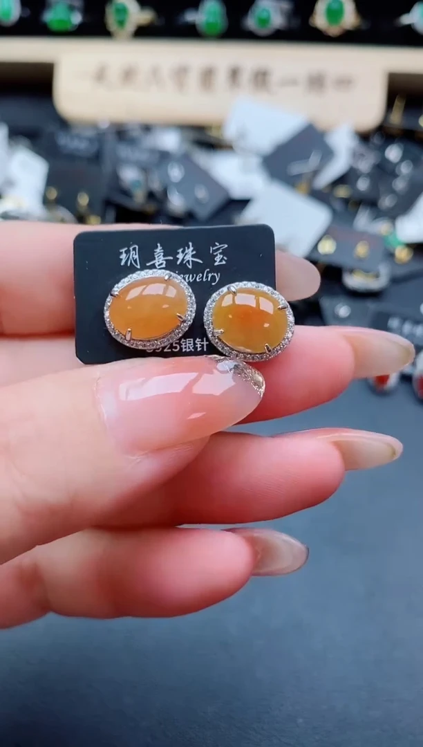银S925镶嵌戒指翡翠1