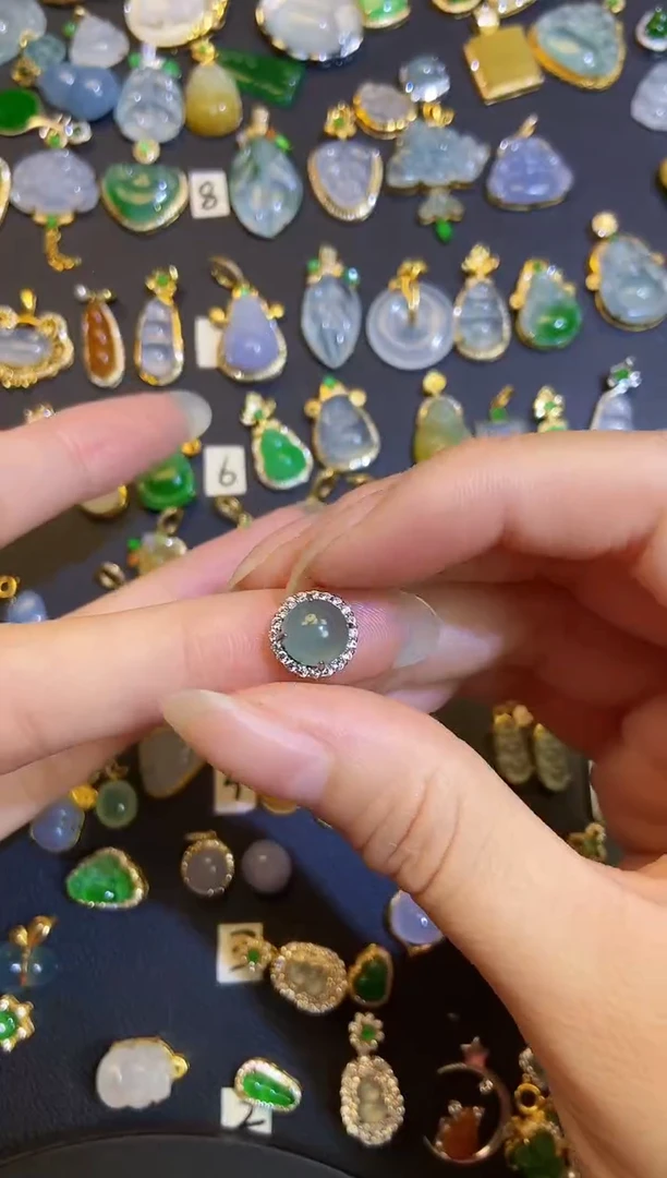 吊坠(不含链)银S925镶嵌翡翠1