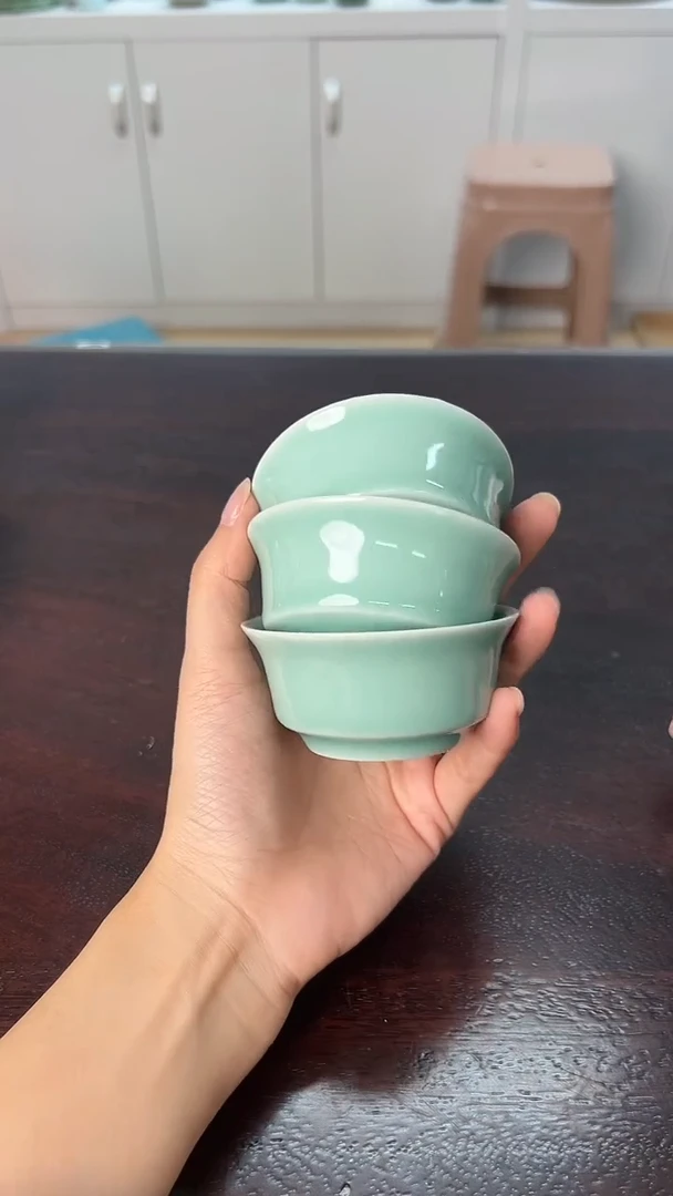 龙泉云间青瓷小米茶器