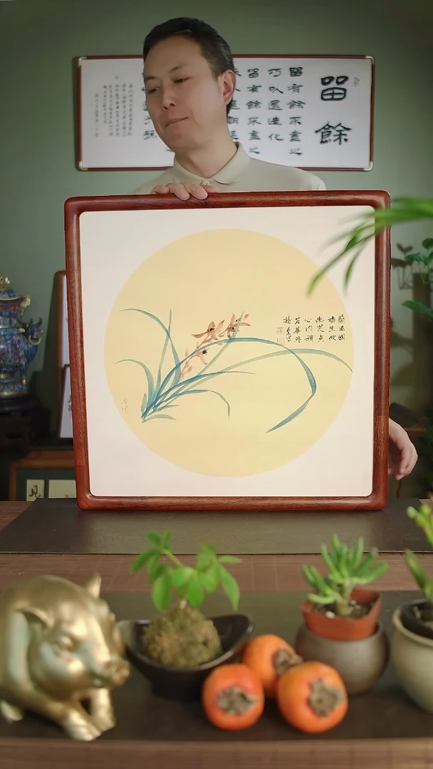 国画崔浩手绘花鸟兰花