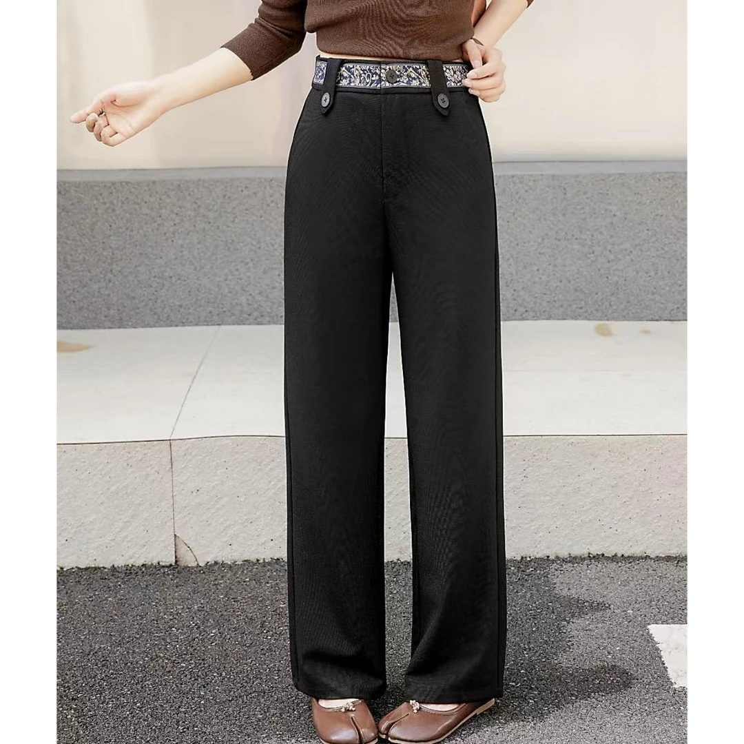 小施家气质正装窄版直筒西装裤2608