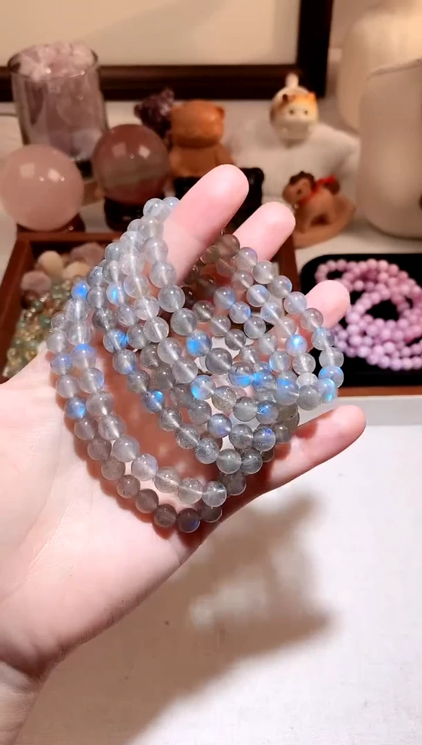 未镶嵌手串拉长石灰月光手串 7 多样性发一