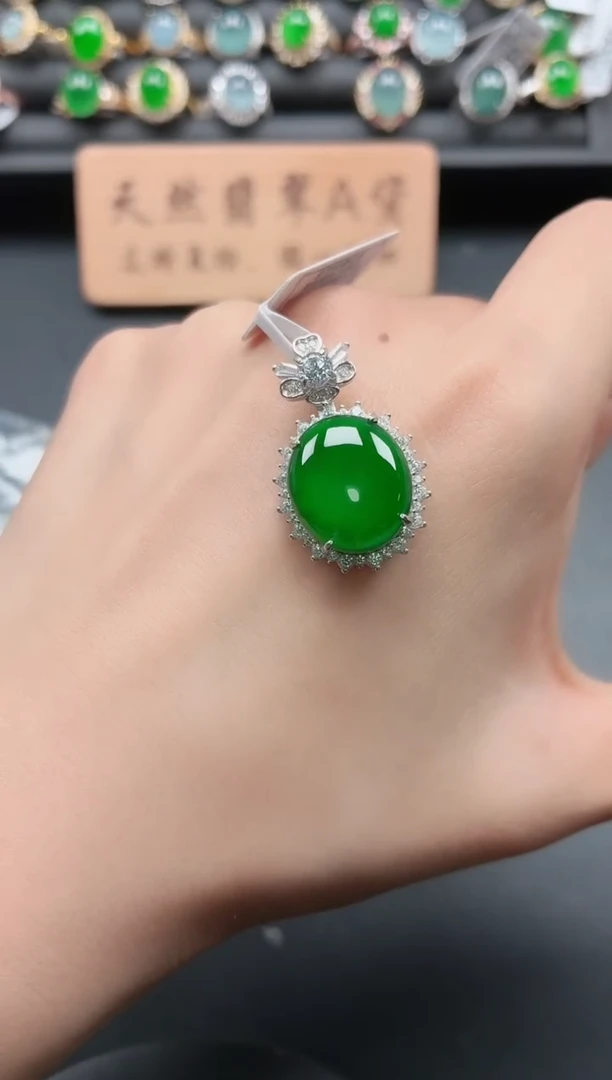 银S925镶嵌戒指翡翠11