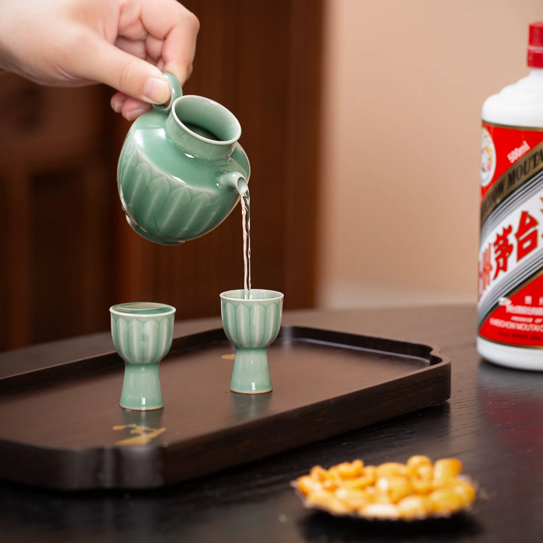 龙泉 尚唐青瓷 净梵青莲酒具