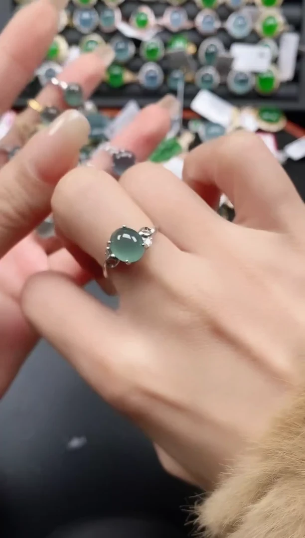 银S925镶嵌戒指翡翠11111