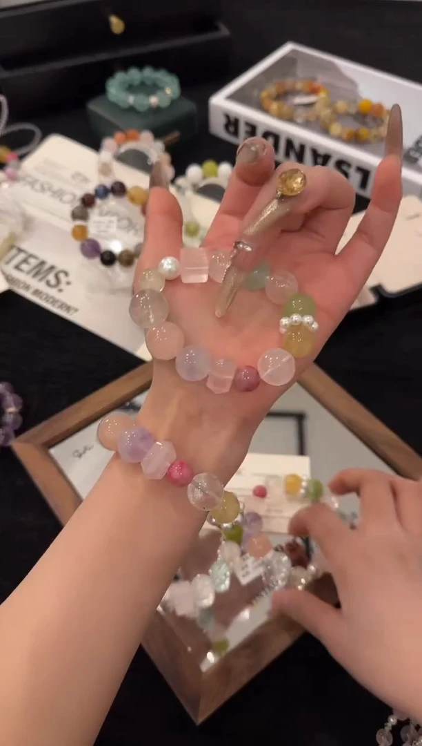 未镶嵌手链水晶多宝x3292