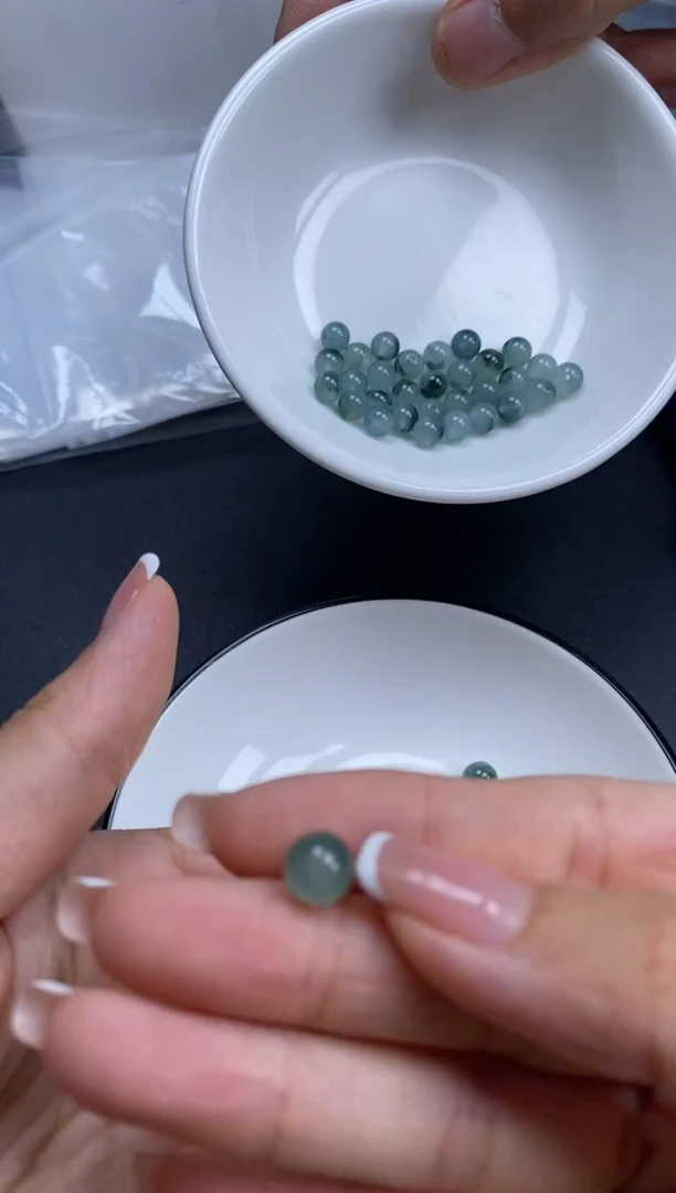 翡翠未镶嵌颈饰来**11雪欣散珠定制diy