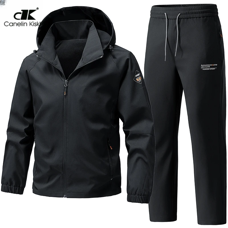 CANELIN KISKHA运动休闲套装男外套装夹克男帅气工装衣服两件套