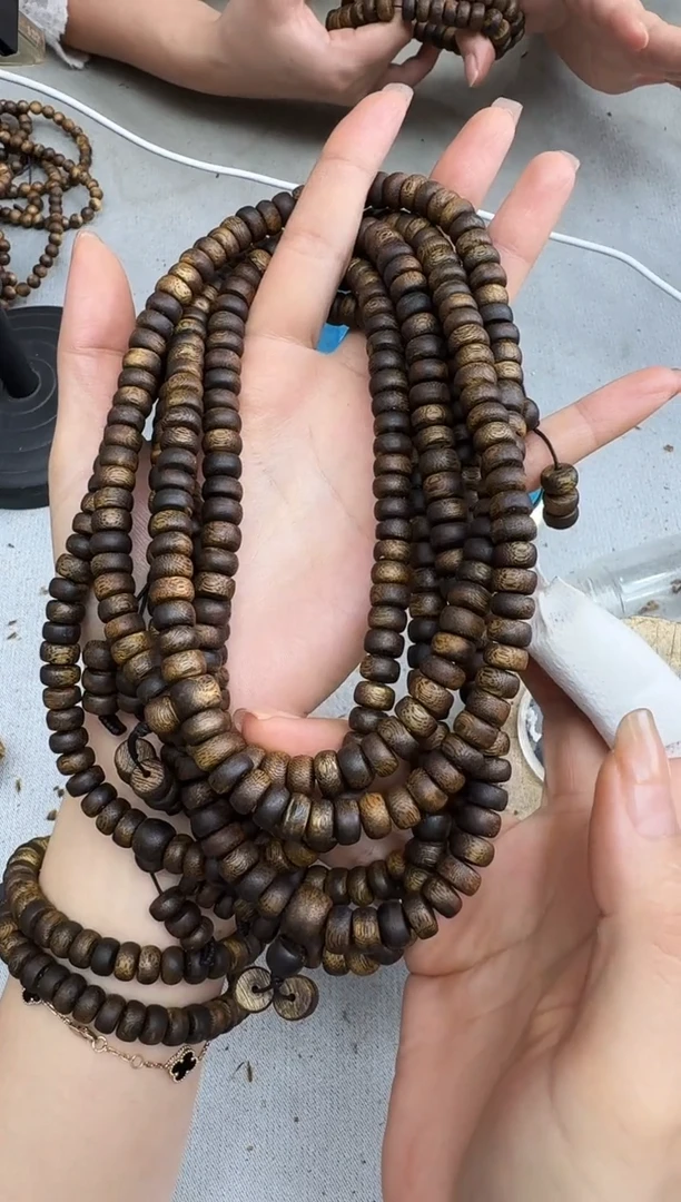 沉香手串0917紫棋算盘珠双圈多样性发一