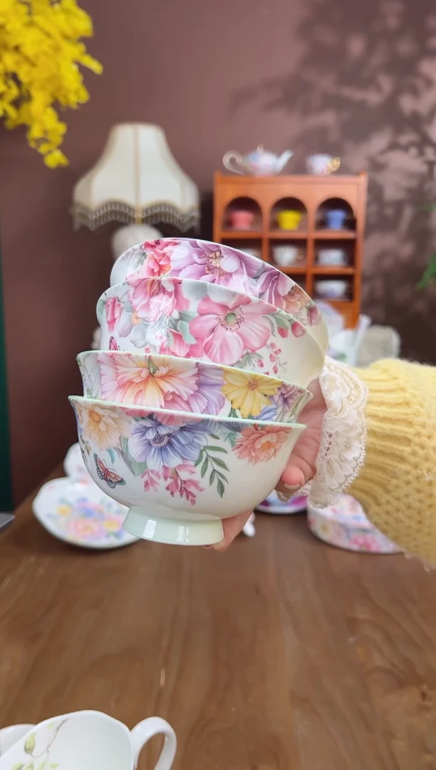 【闪购商品】瓦当田园之梦4.75英寸米饭碗一套4个装