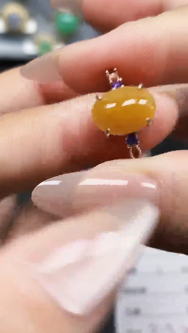 银S925镶嵌戒指翡翠3079