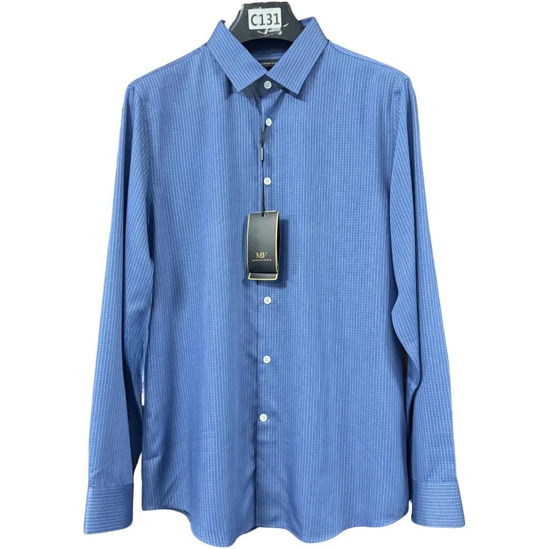 C131【杰F尼/马丁W乐】时尚新款商务衬衫#3112蓝