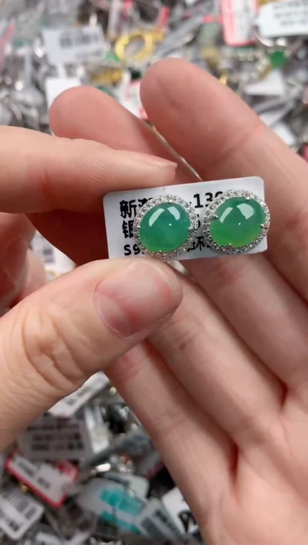 银S925镶嵌戒指翡翠101010----1