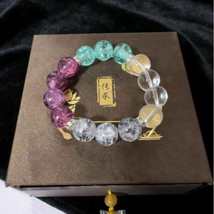 【鹏飞甄选】天然东海三色水晶手串-LJ-1