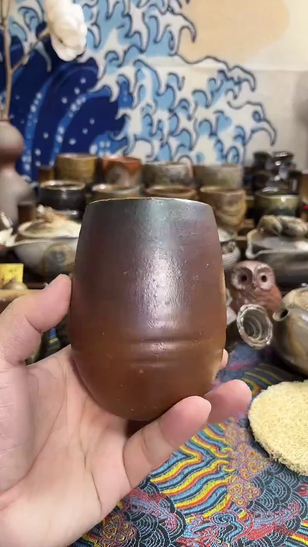 汤吞日式备前烧茶具茶周边