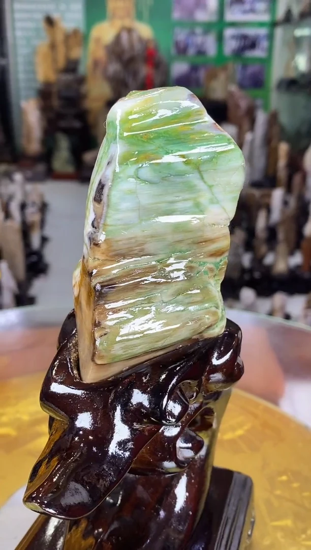 未镶嵌珠宝奇石硅化玉缅甸天然树化玉摆件