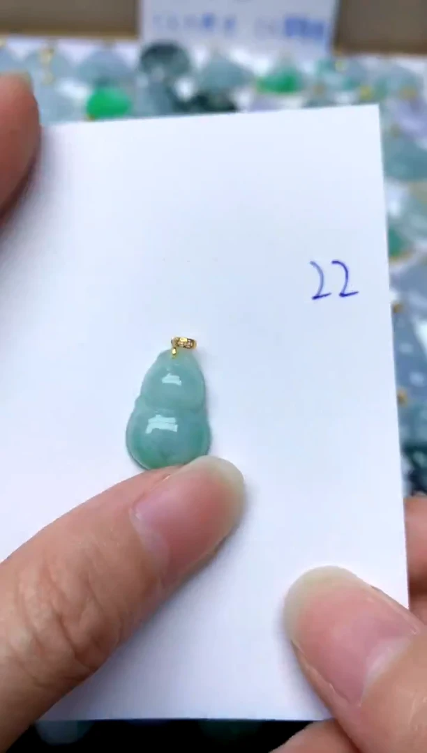 【闪购商品】翡翠颈饰18K金镶嵌22天然A货翡翠