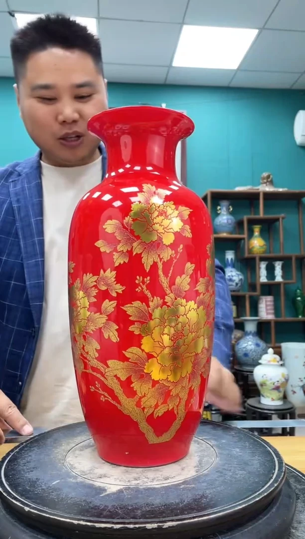 摆件红冬瓜陶瓷摆件