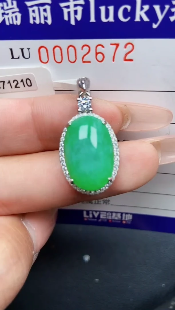 【闪购商品】翡翠颈饰银S925镶嵌2672