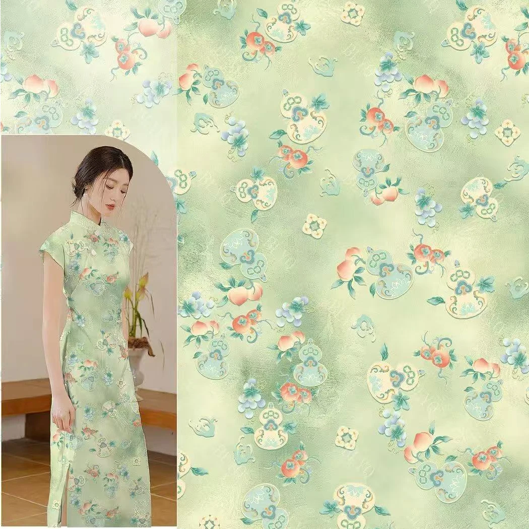【八宝葫芦】100真丝香云纱  140幅宽