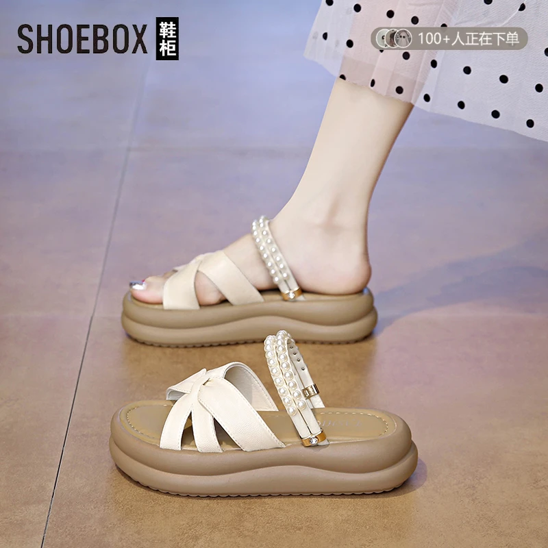 SHOEBOX鞋柜踩屎感凉拖鞋女2025年新款夏季外穿仙女风显瘦凉鞋