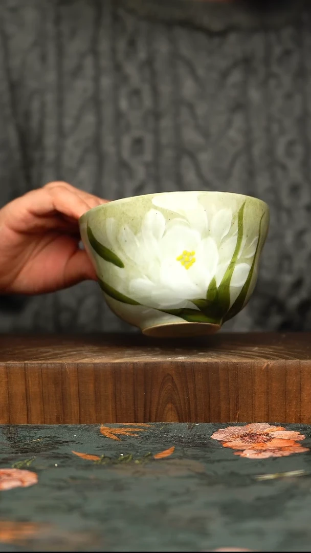 杯釉下彩手工手绘同款陶器