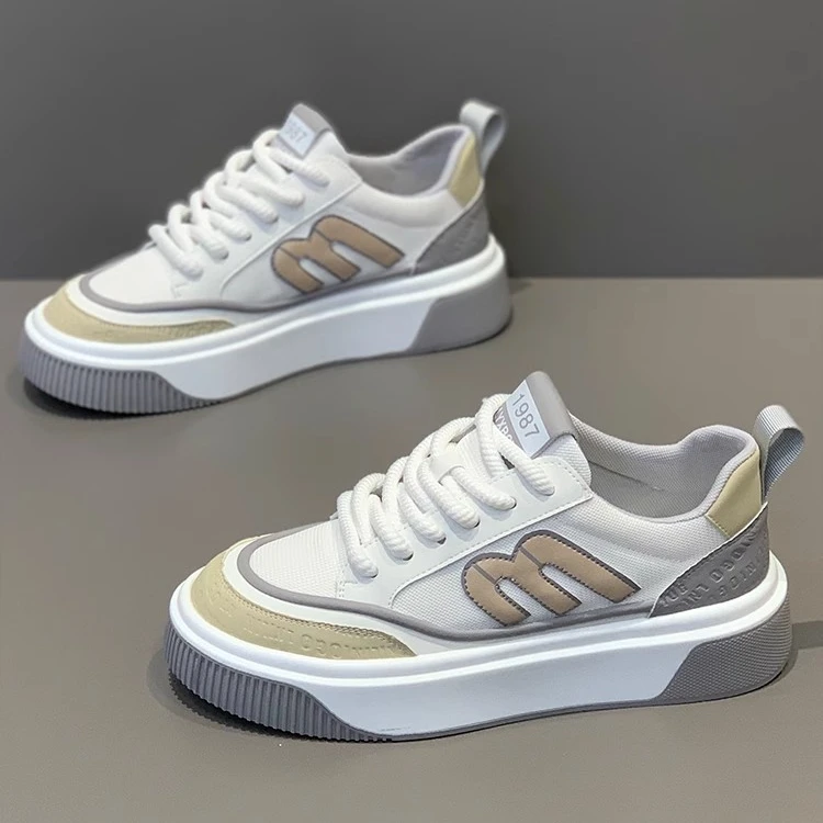 轻奢2025新款潮流百搭小白鞋春秋透气网布休闲板鞋厚底增高舒适男