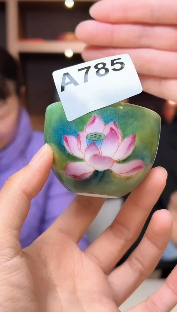 【闪购商品】其他粉彩荷花单杯A785
