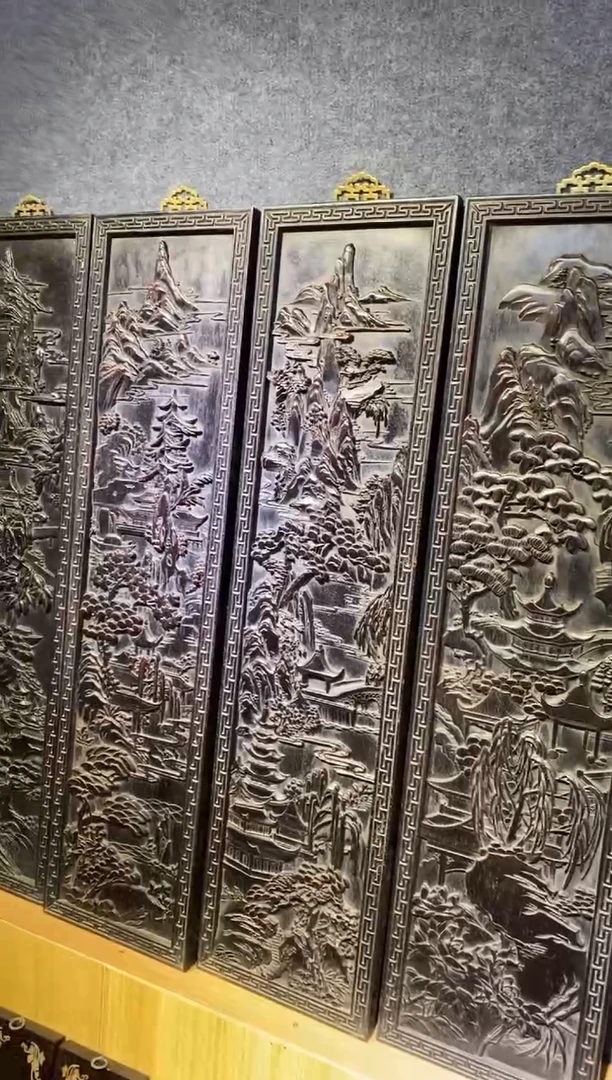 木紫檀拆件雕刻板以直播间实物为准微瑕老物件