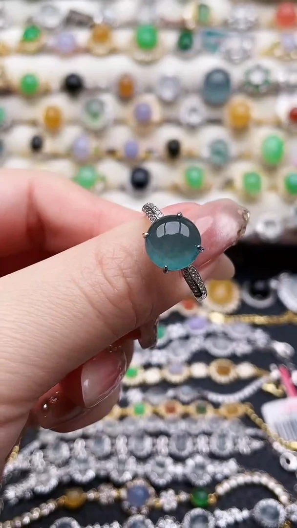 银S925镶嵌戒指翡翠97