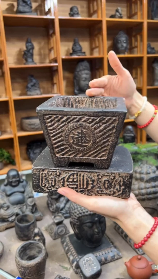 陶土【火山泥】福字汉砖+日进斗金盆