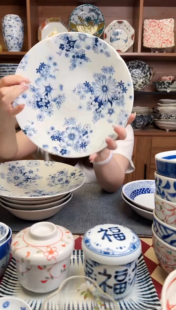 瓷片【微瑕】花集22cm深盘