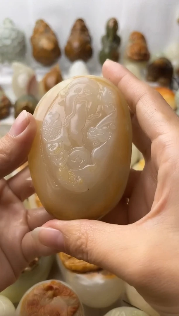 石材方解石棉纹正常不退换财神