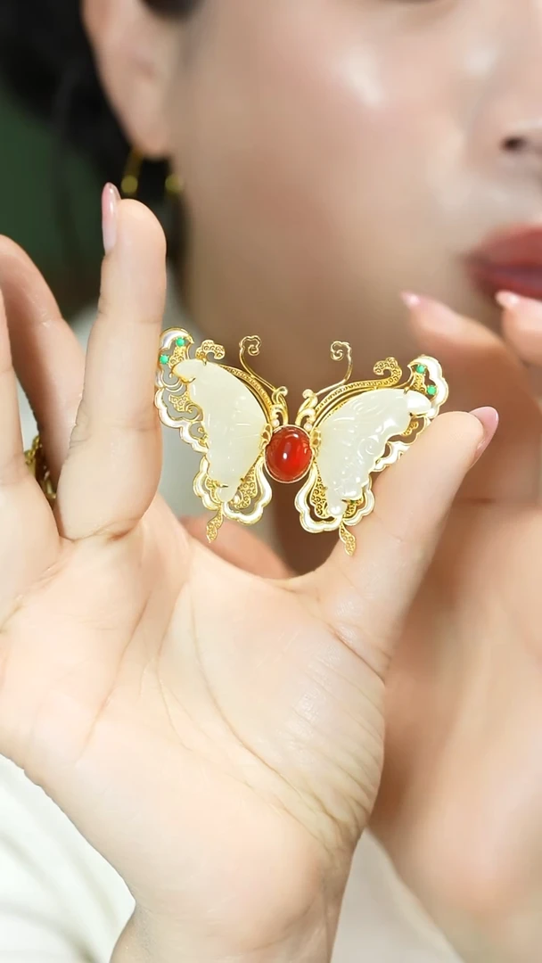 【闪购商品】和田玉胸针银S925镶嵌支持48小时鉴赏