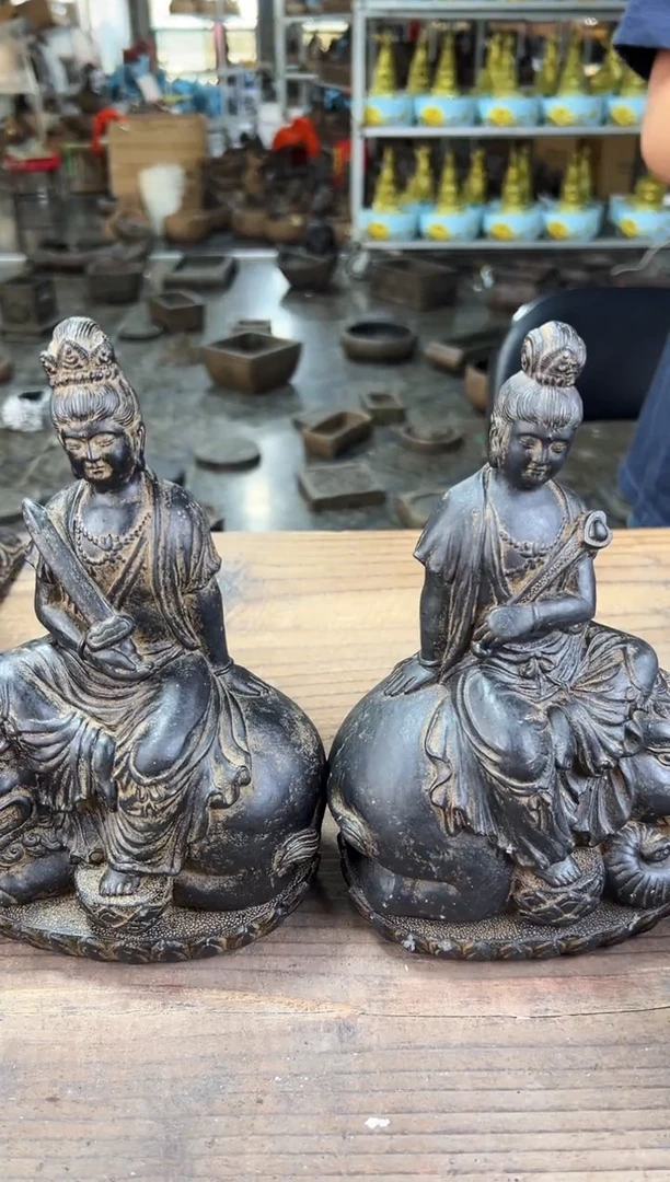 陶土丨文殊菩萨+普贤菩萨