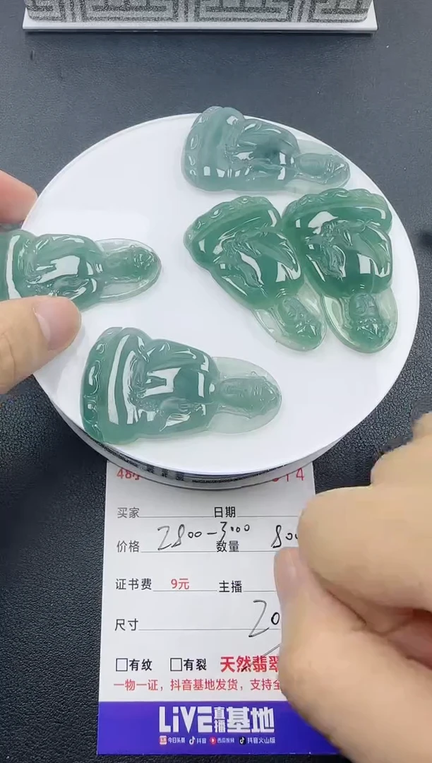 【闪购商品】翡翠颈饰未镶嵌翡翠素衣观音（多样性发其一）