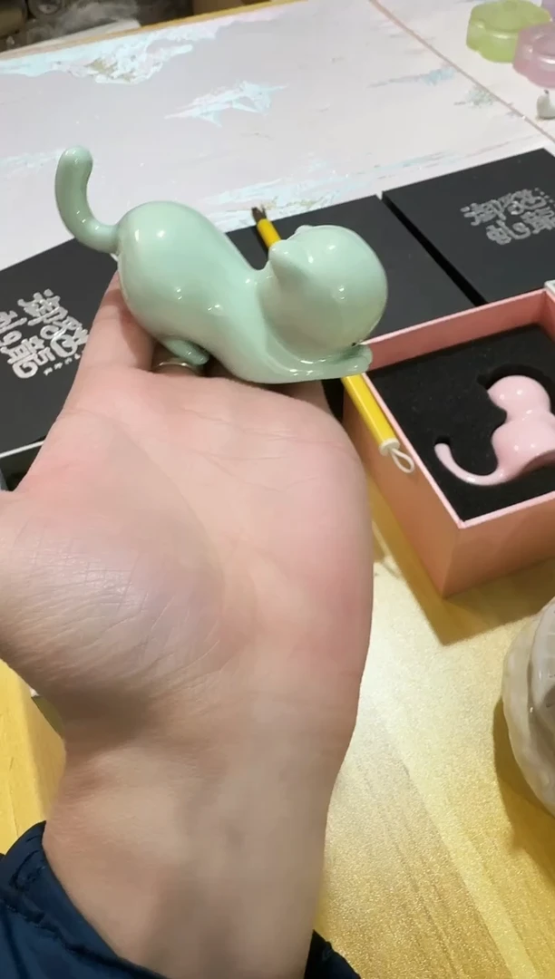 故宫猫咪绿色1个