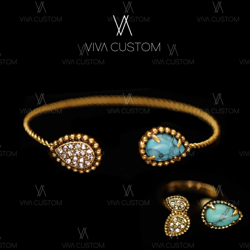 铜合金手镯 （精工系列）精致麻花开口套装