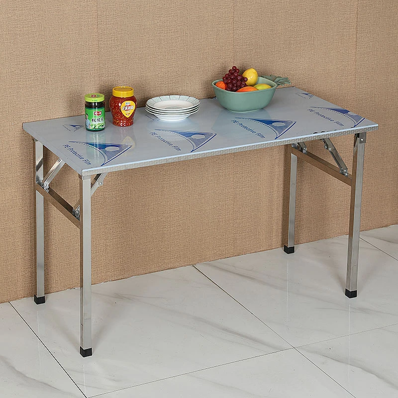 不锈钢折叠工作台家用厨房饭桌夜市地推摆摊桌子便携户外桌操作台