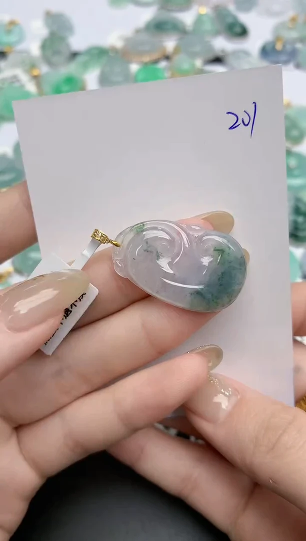 【闪购商品】翡翠颈饰18K金镶嵌天然缅甸翡翠A货