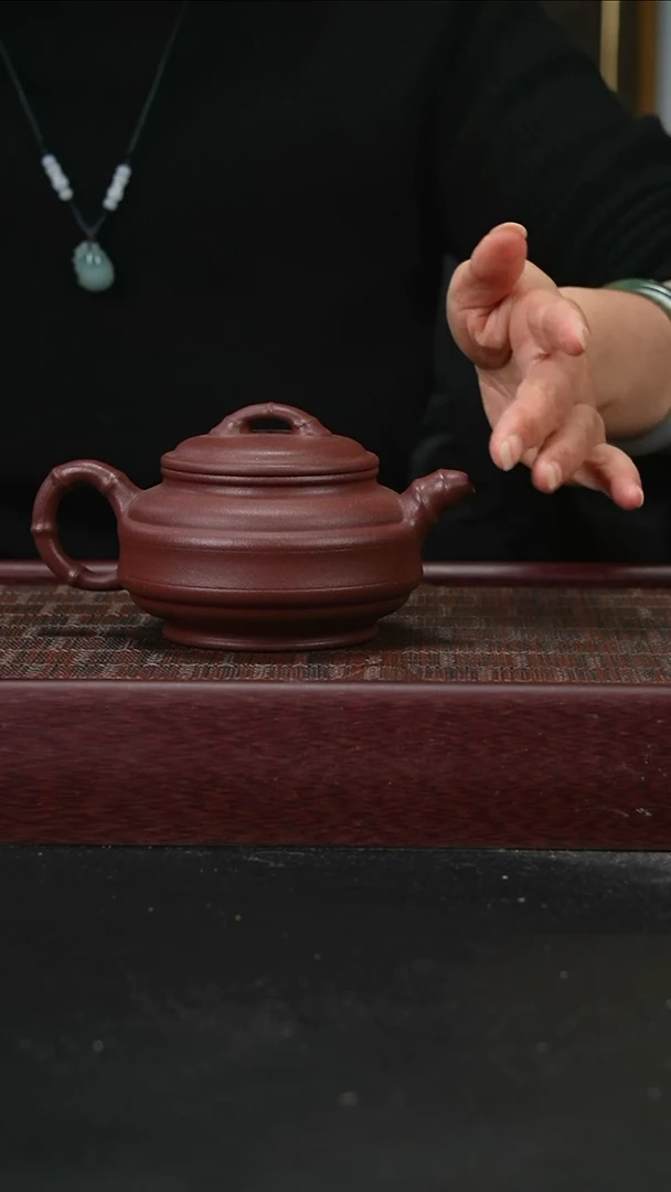 茶壶紫砂ZQ底槽青双线竹鼓