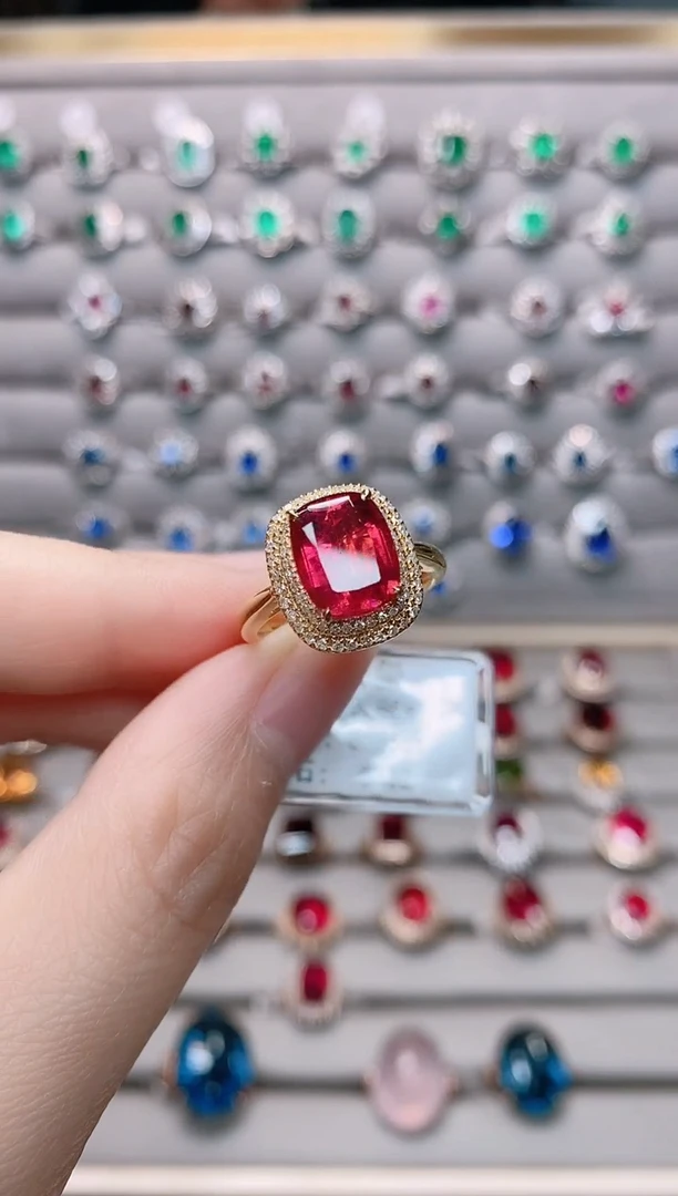【闪购商品】碧玺18K金戒指18K金镶嵌1