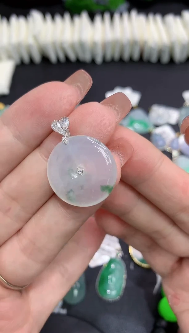 吊坠(不含链)18K金镶嵌翡翠11