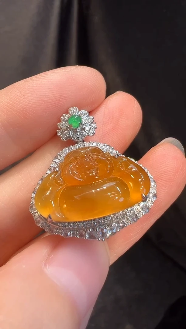 吊坠(不含链)18K金镶嵌翡翠L6吊坠