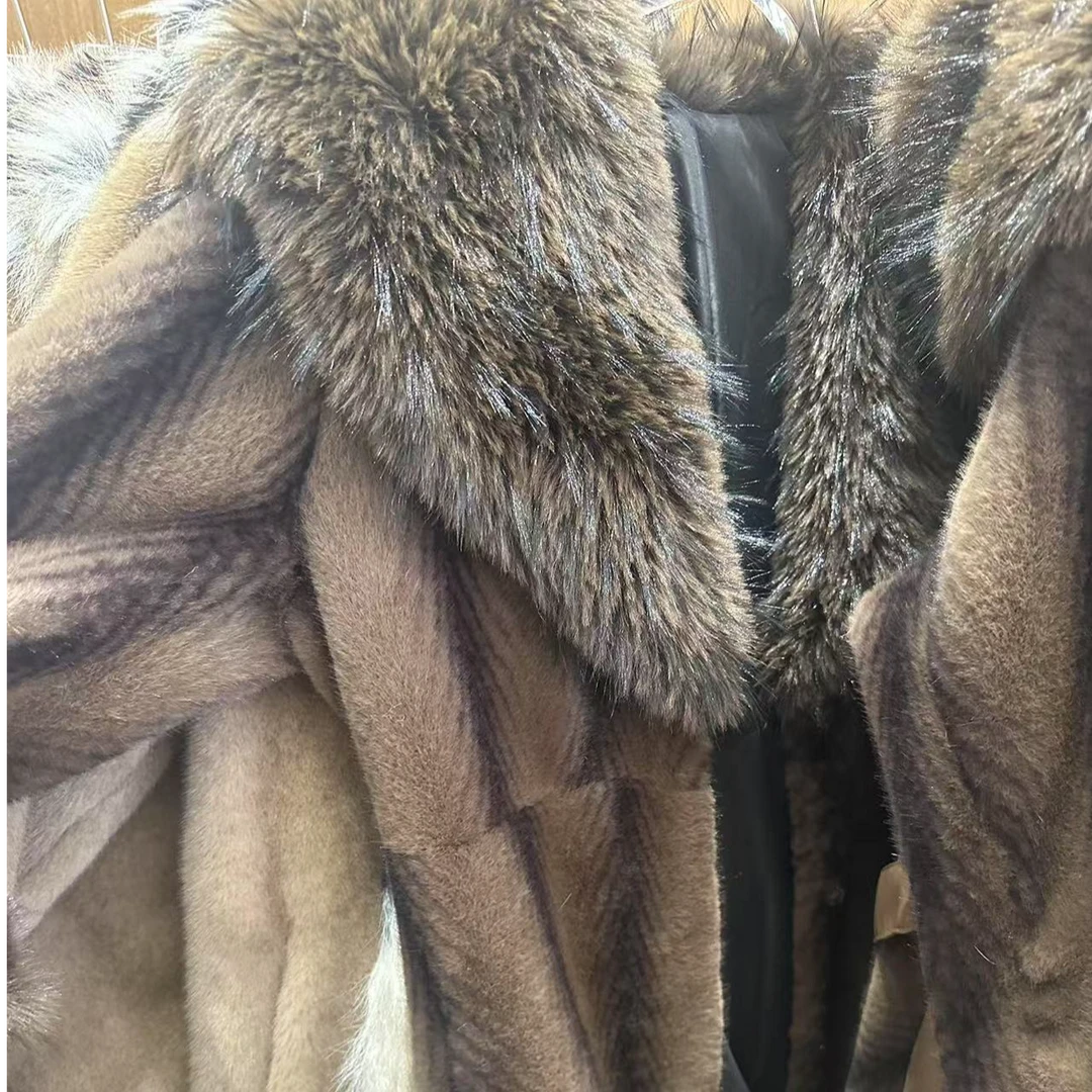 2024秋冬新款巴黎时尚设计师大长款毛毛外套004