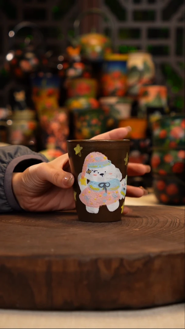 油画   釉下彩    杯子微瑕